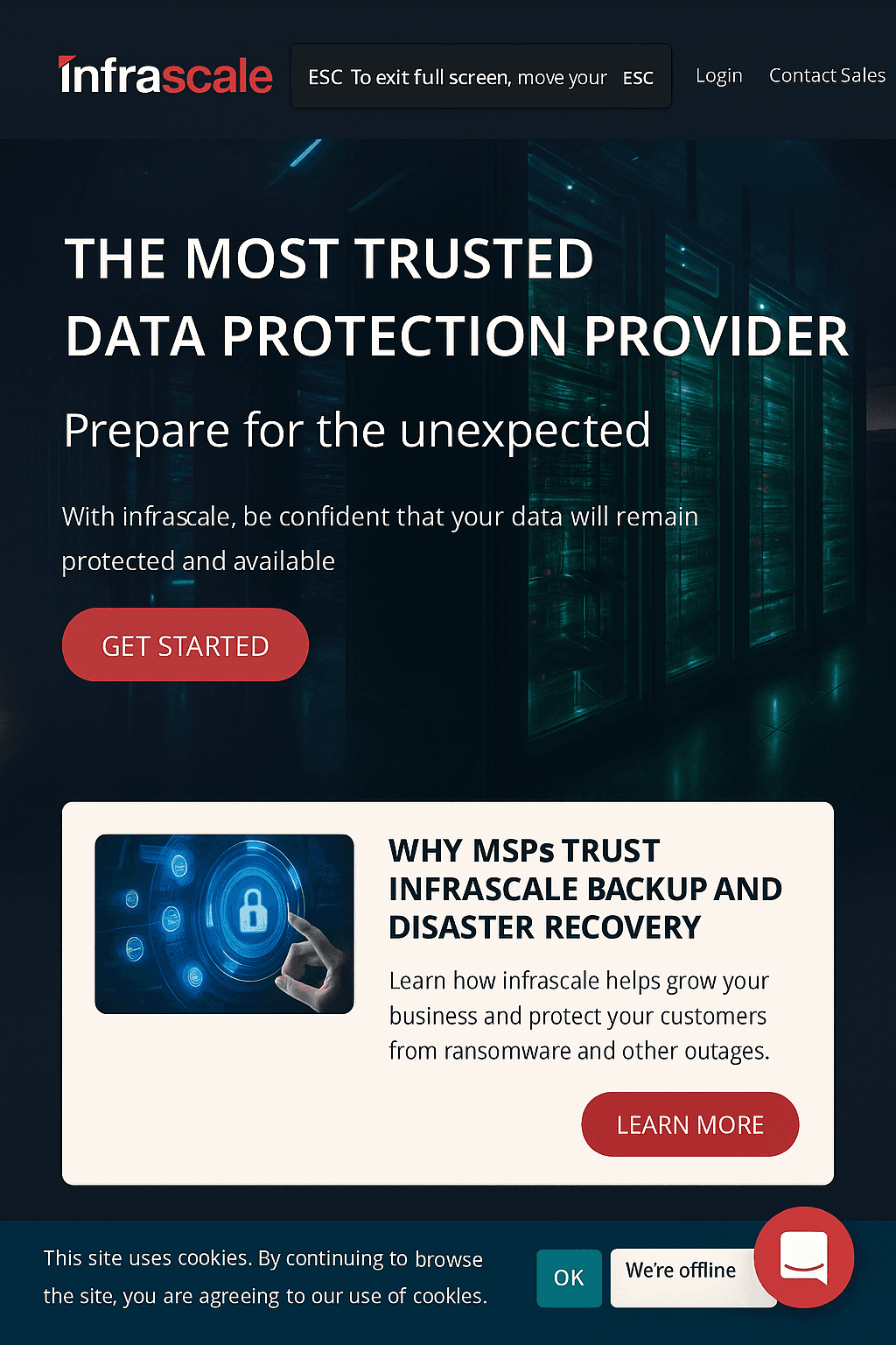 Infrascale – Secure Customer Dashboard & SSO Integration